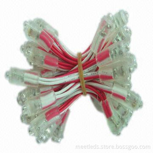 Yellow 9mm Round Single Color Pixel LED, 5V DC, 120 Degrees Viewing Angle